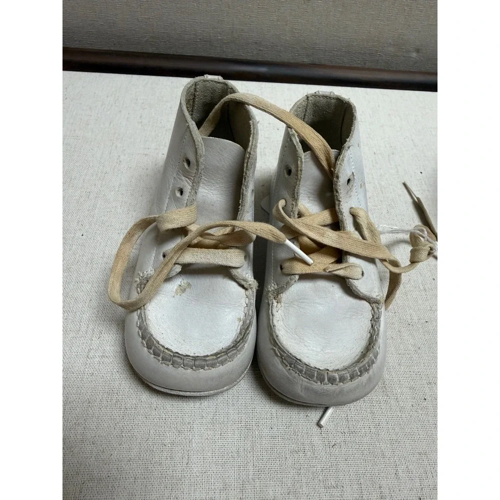 Vintage Baby Shoes Bundle White Pink Leather Felt Antique Infant Booties 3 Pairs